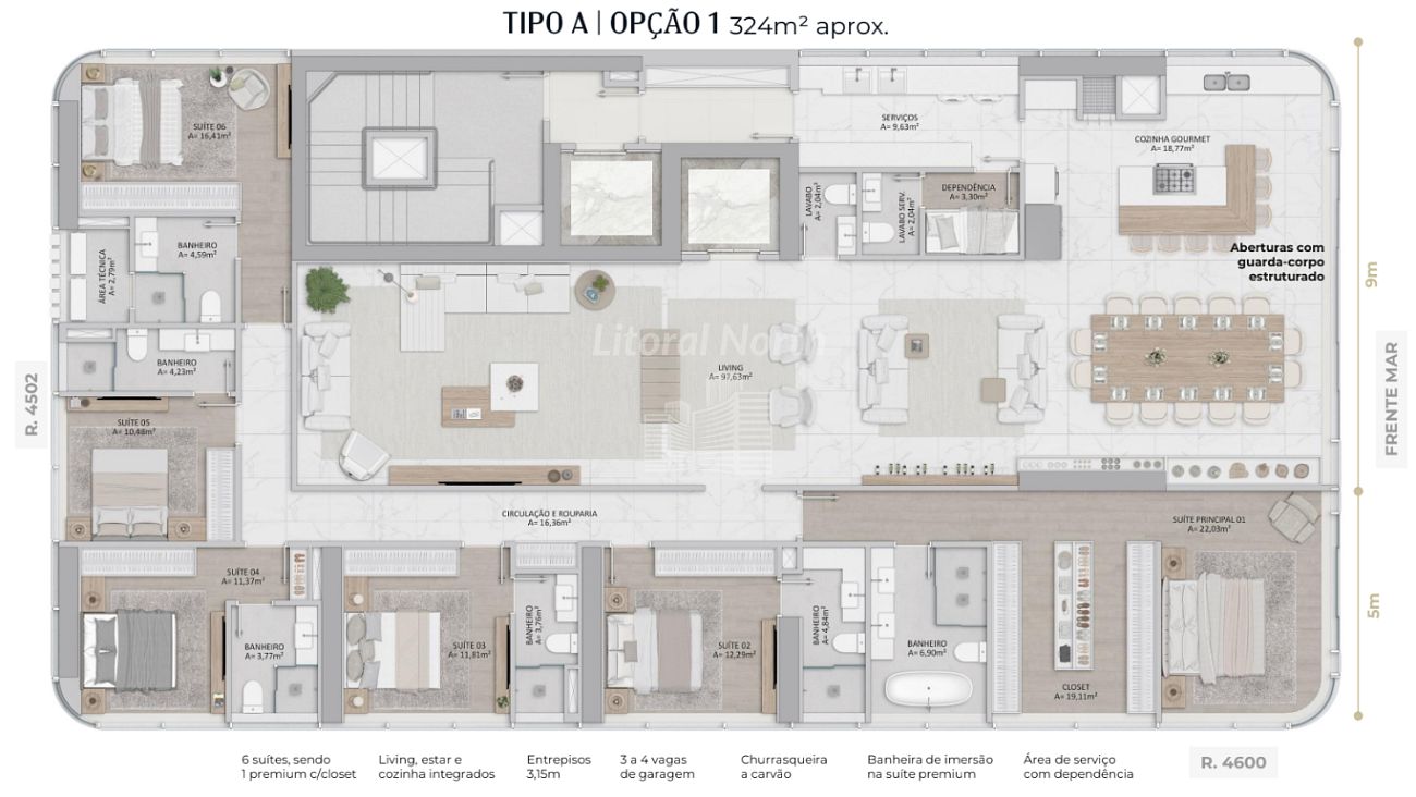 Apartamento à venda com 6 quartos, 5 suítes, 3 vagas e 324m² no Barra Sul, Balneário Camboriú (SC) — foto 12 de 13
