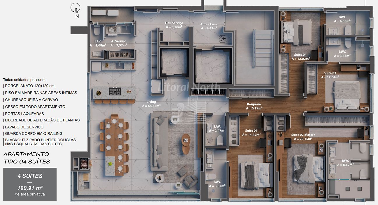 Apartamento à venda com 4 quartos, 4 suítes, 4 vagas e 190m² no Centro, Balneário Camboriú (SC) — foto 24 de 25