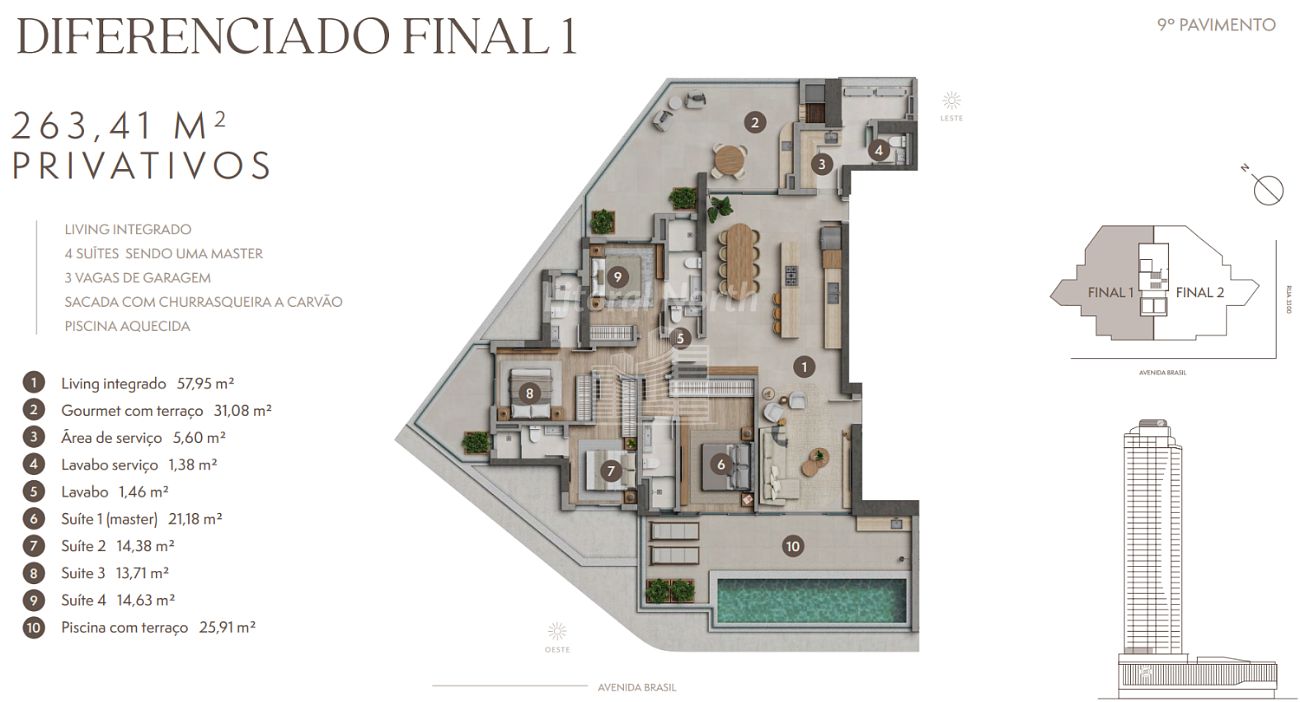Apartamento à venda com 4 quartos, 4 suítes, 3 vagas e 182m² no Centro, Balneário Camboriú (SC) — foto 9 de 16