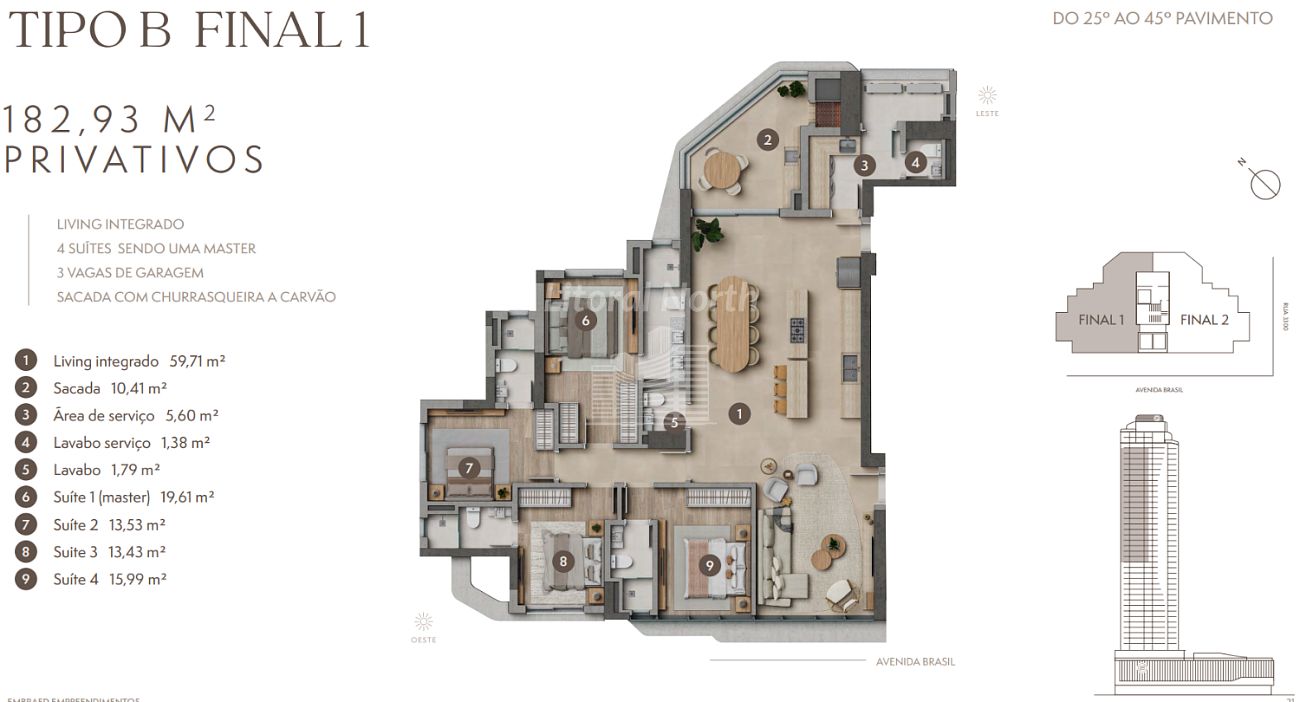 Apartamento à venda com 4 quartos, 4 suítes, 3 vagas e 182m² no Centro, Balneário Camboriú (SC) — foto 12 de 16