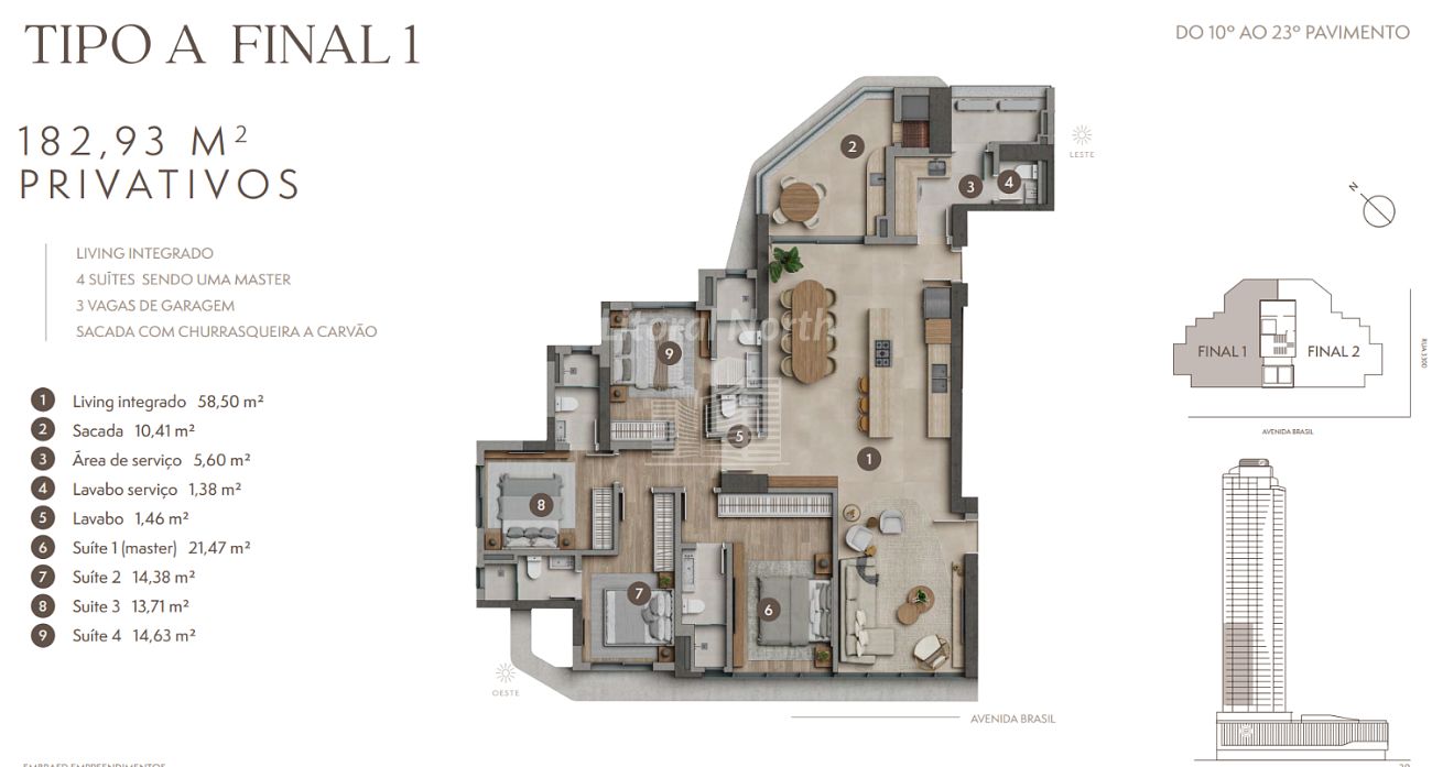 Apartamento à venda com 4 quartos, 4 suítes, 3 vagas e 182m² no Centro, Balneário Camboriú (SC) — foto 11 de 16