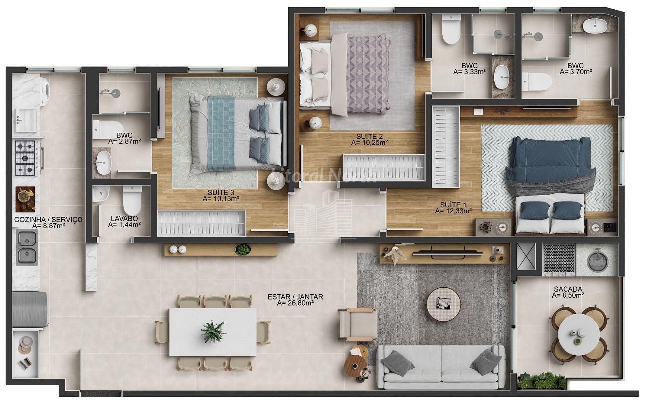 Apartamento à venda com 3 quartos, 3 suítes, 2 vagas e 105m² no Fazenda, Itajaí (SC) — foto 20 de 22