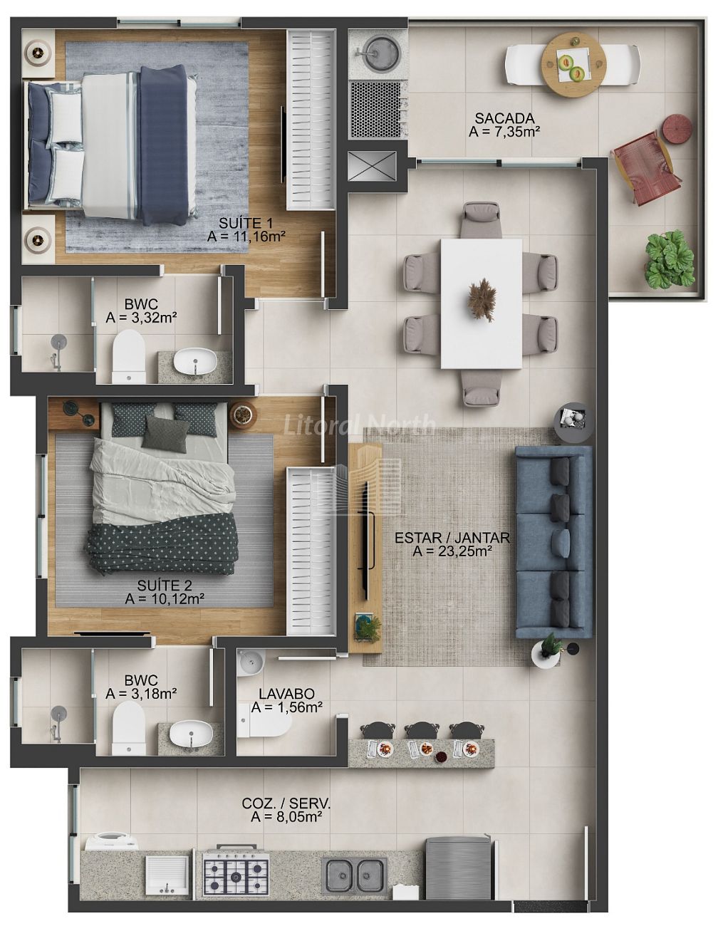 Apartamento à venda com 3 quartos, 3 suítes, 2 vagas e 105m² no Fazenda, Itajaí (SC) — foto 16 de 22