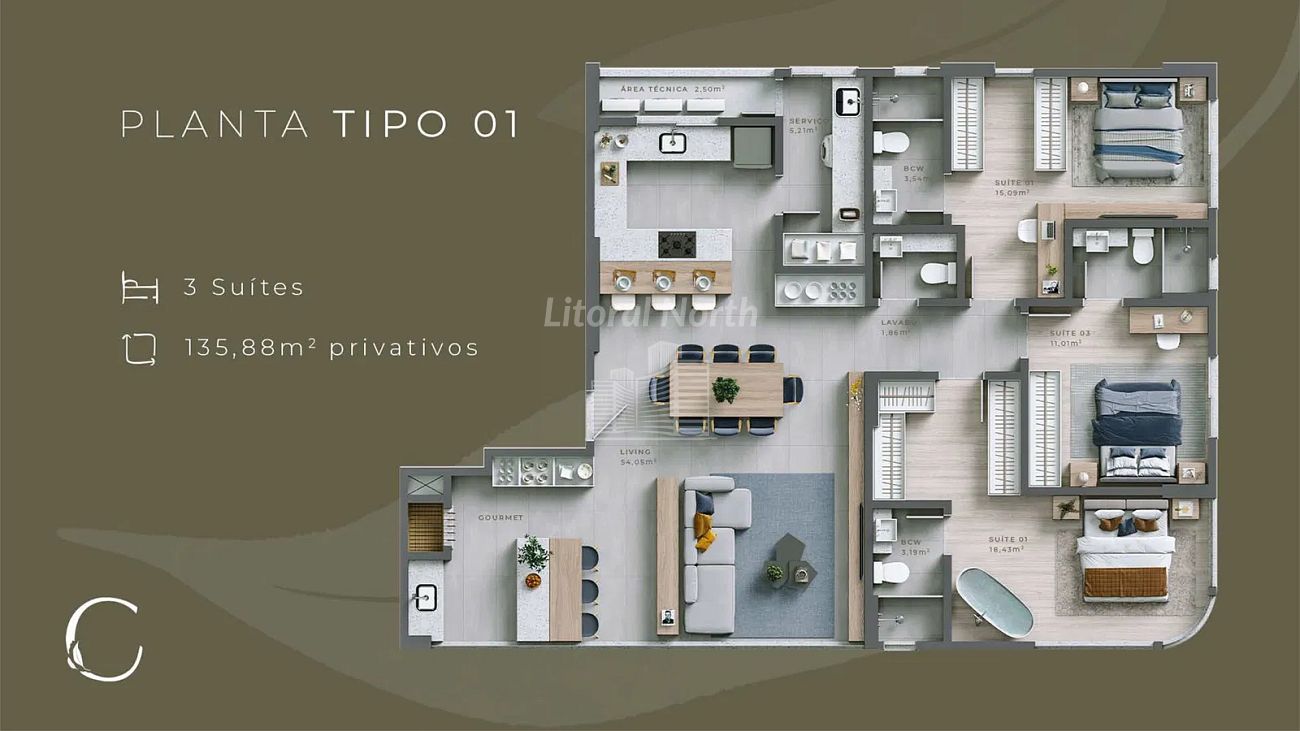 Apartamento à venda com 3 quartos, 3 suítes, 3 vagas e 135m² no Centro, Balneário Camboriú (SC) — foto 16 de 16