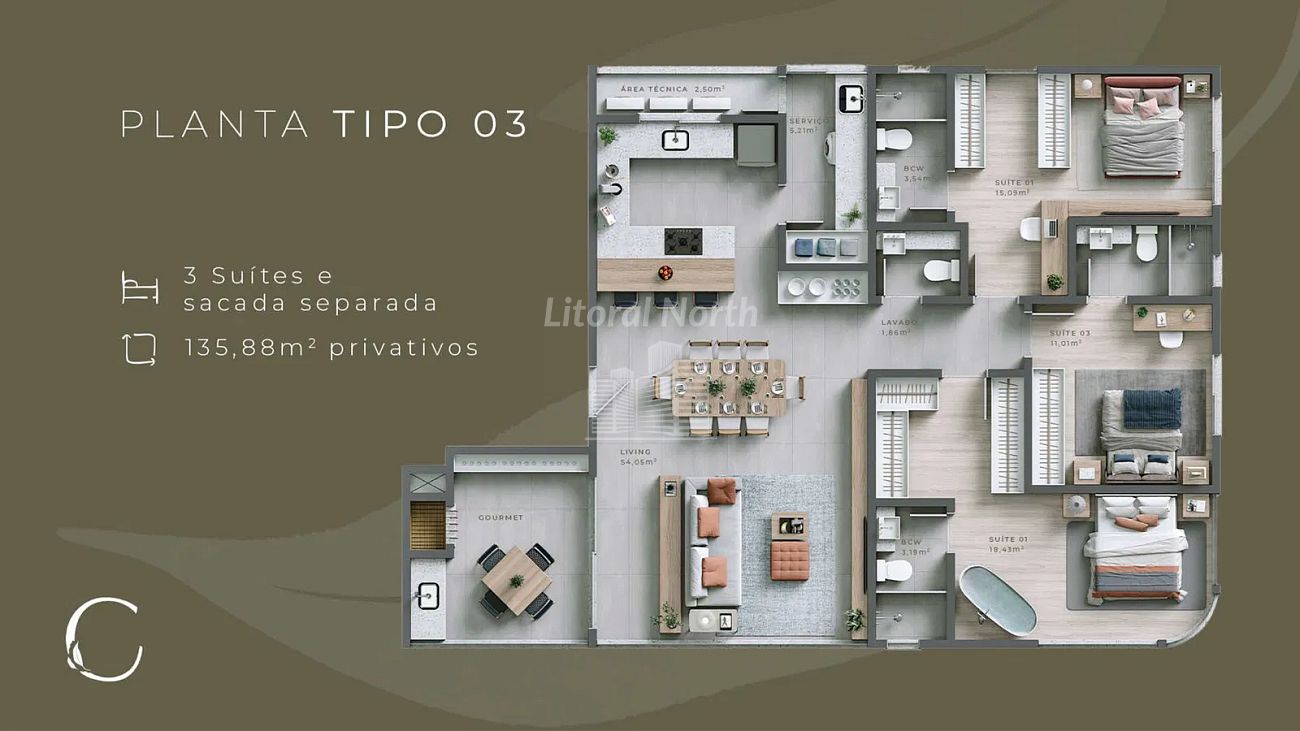 Apartamento à venda com 3 quartos, 3 suítes, 3 vagas e 135m² no Centro, Balneário Camboriú (SC) — foto 14 de 16