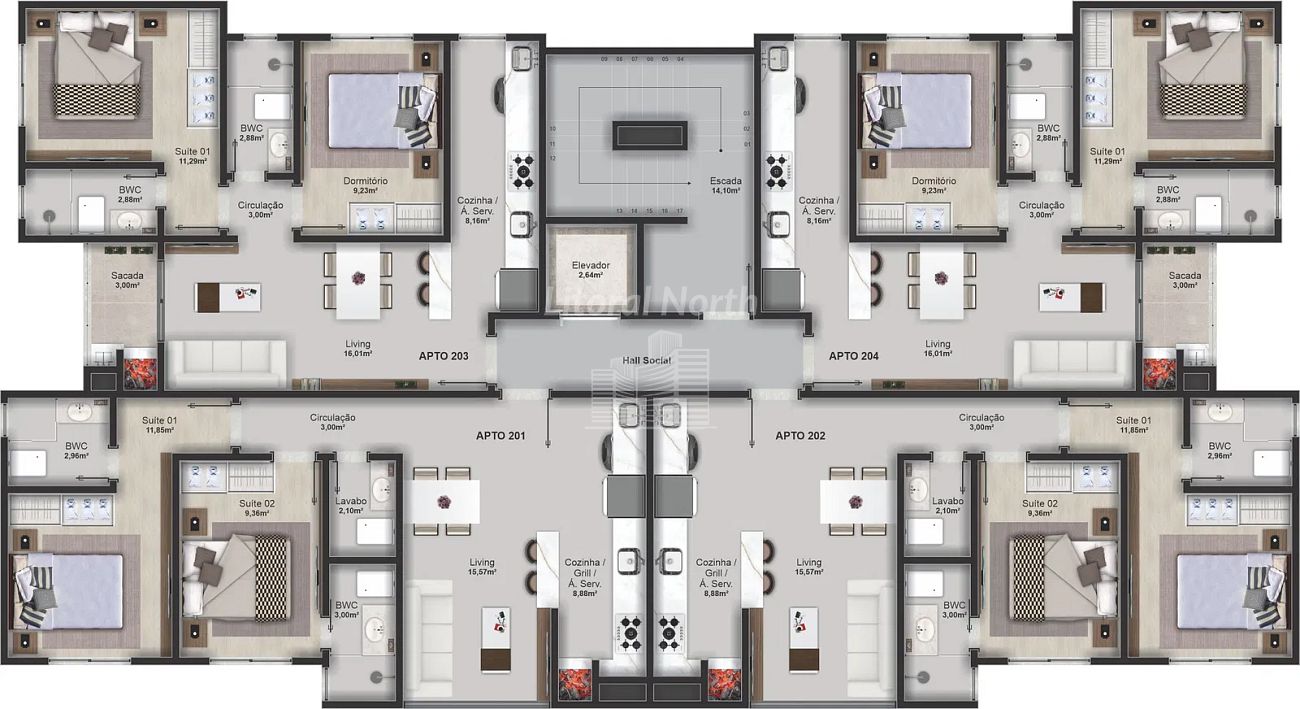 Apartamento à venda com 2 quartos, 2 suítes e 2 vagas no Centro, Balneário Camboriú (SC) — foto 11 de 12