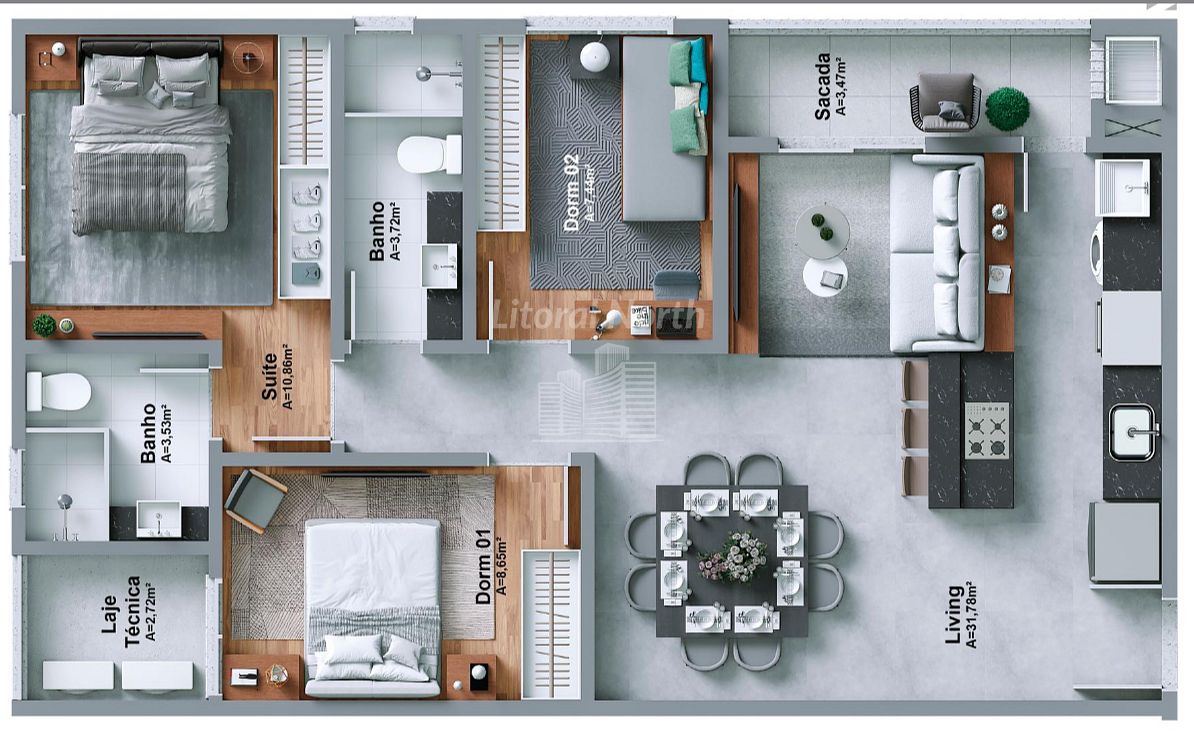 Apartamento à venda com 3 quartos, 1 suíte, 2 vagas e 82m² no Centro, Itajaí (SC) — foto 3 de 6