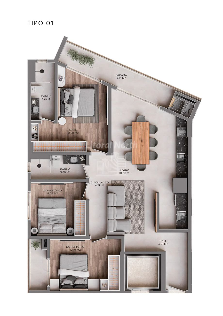 Apartamento à venda com 3 quartos, 1 suíte, 2 vagas e 98m² no Fazenda, Itajaí (SC) — foto 25 de 27