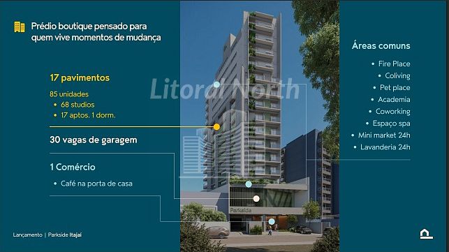 Studio de 1 quarto, 19m² no bairro Centro, em Itajaí | Eu Corretor
