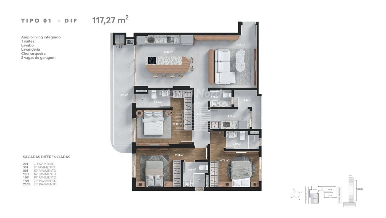 Apartamento à venda com 3 quartos, 3 suítes, 3 vagas e 112m² no Fazenda, Itajaí (SC) — foto 24 de 28