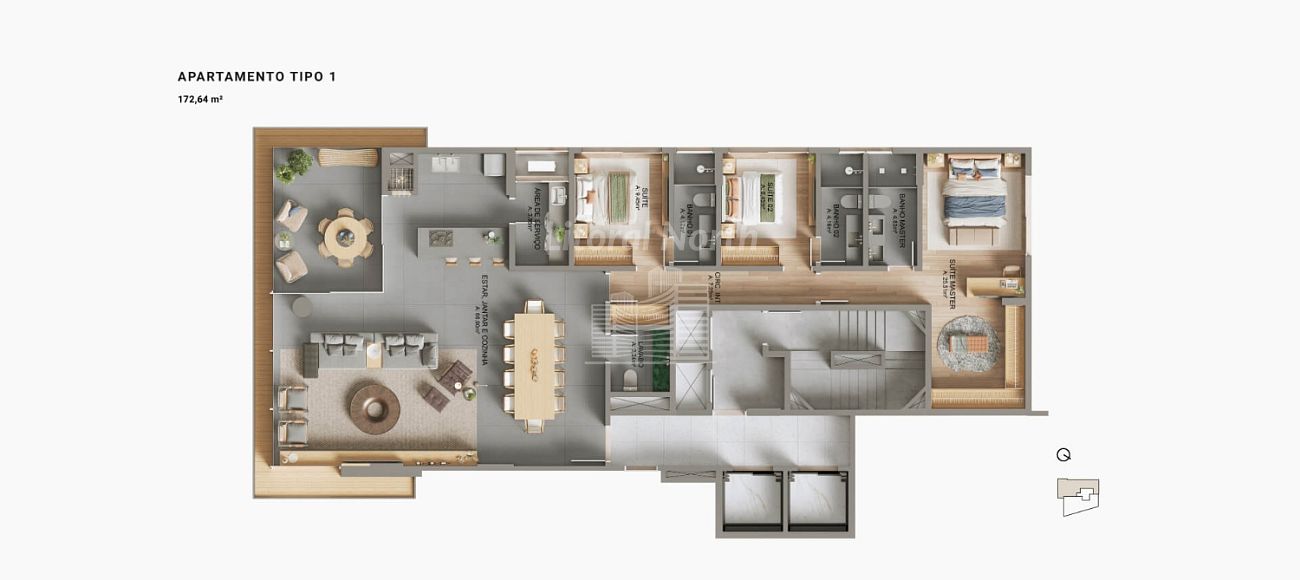 Apartamento à venda com 3 quartos, 3 banheiros e 172m² no Praia Brava, Itajaí (SC) — foto 7 de 11
