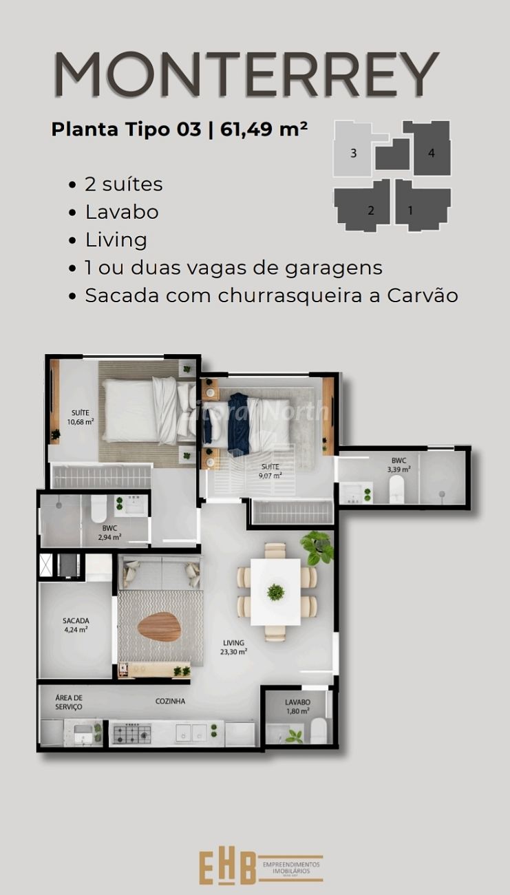 Apartamento à venda com 2 quartos, 2 suítes, 2 vagas e 61m² no Nações, Balneário Camboriú (SC) — foto 10 de 11