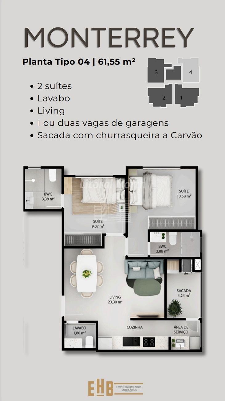 Apartamento à venda com 2 quartos, 2 suítes, 2 vagas e 61m² no Nações, Balneário Camboriú (SC) — foto 11 de 11
