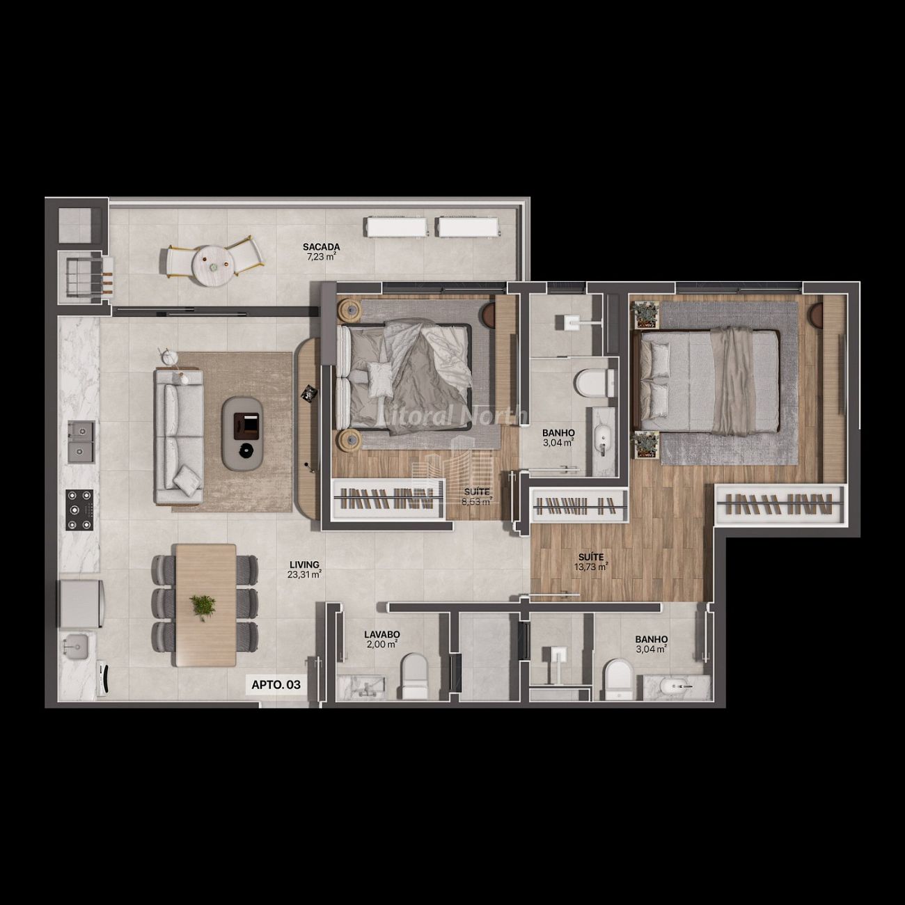 Apartamento à venda com 2 quartos, 2 suítes, 2 vagas e 73m² no Praia Brava, Itajaí (SC) — foto 14 de 20