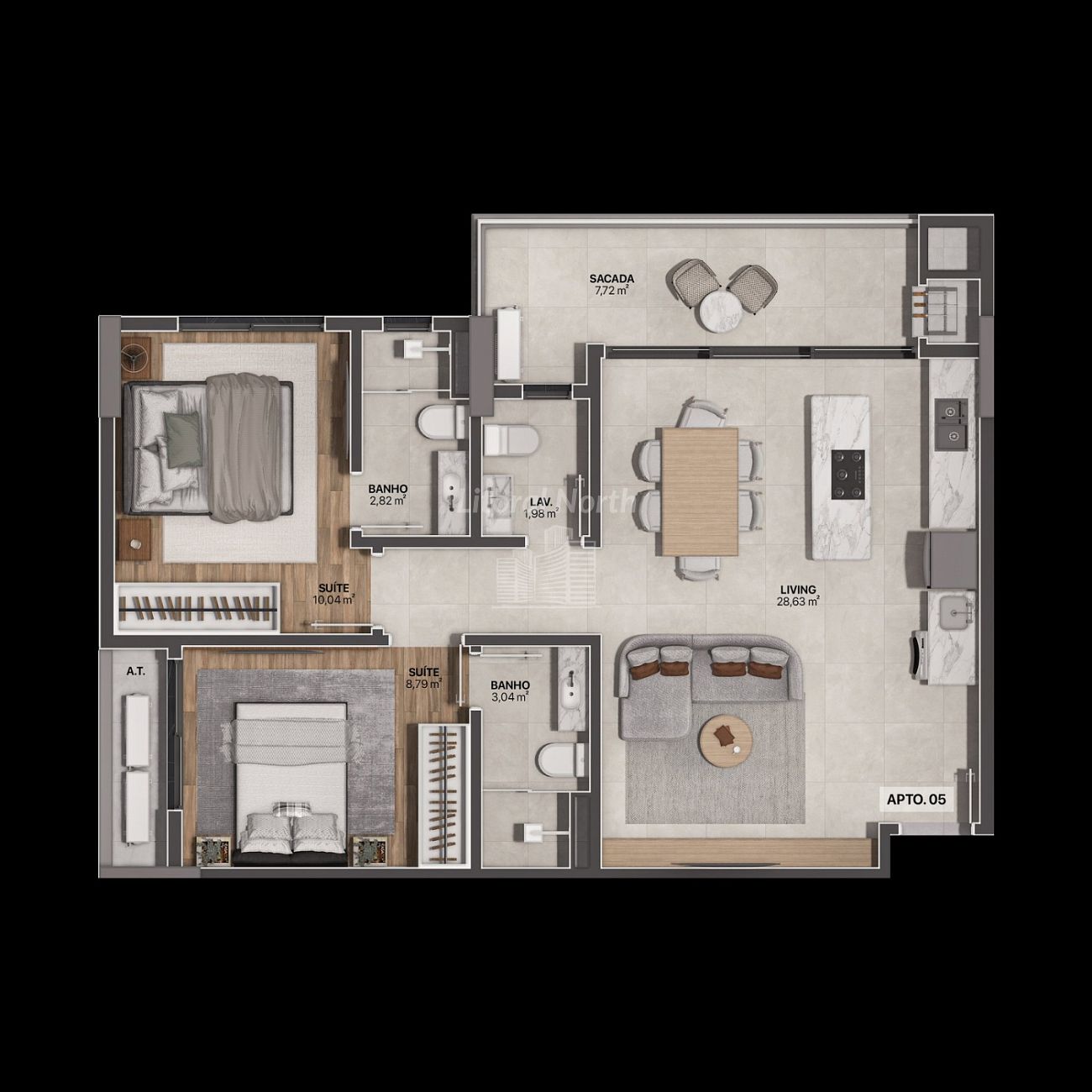 Apartamento à venda com 2 quartos, 2 suítes, 2 vagas e 73m² no Praia Brava, Itajaí (SC) — foto 16 de 20