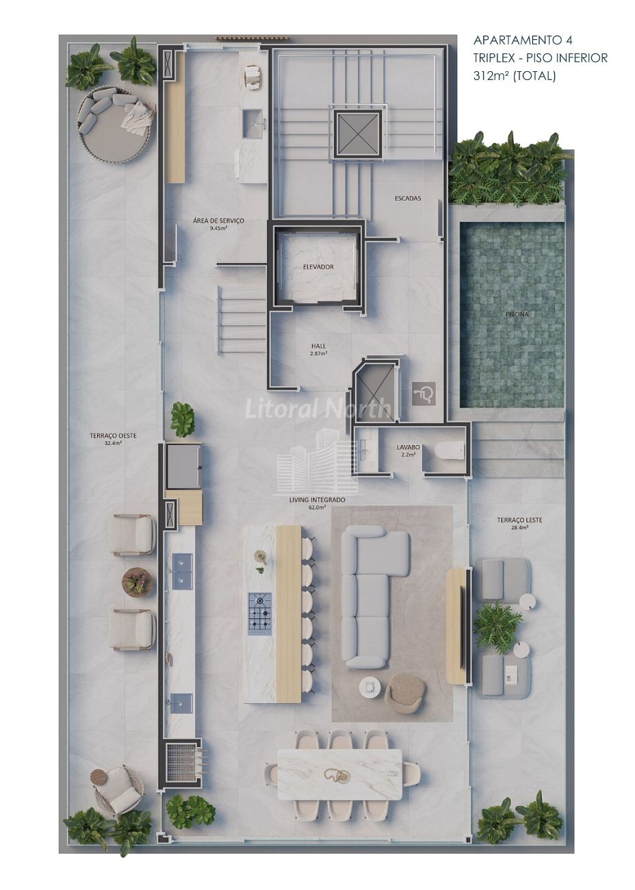 Apartamento à venda com 3 quartos, 3 suítes, 3 vagas e 270m² no Praia Brava, Itajaí (SC) — foto 19 de 21