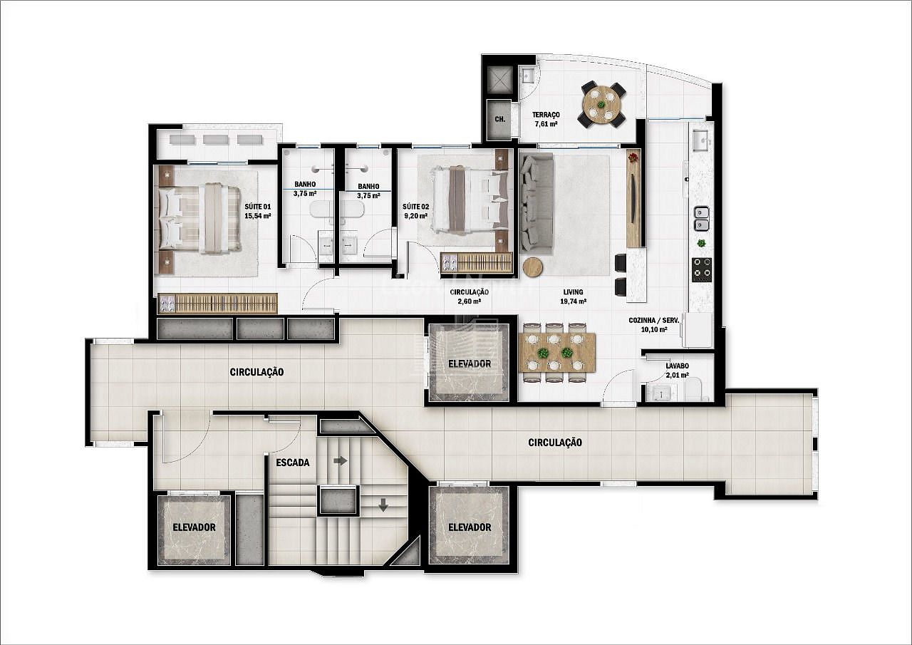 Apartamento à venda com 3 quartos, 3 suítes, 2 vagas e 123m² no Fazenda, Itajaí (SC) — foto 22 de 23