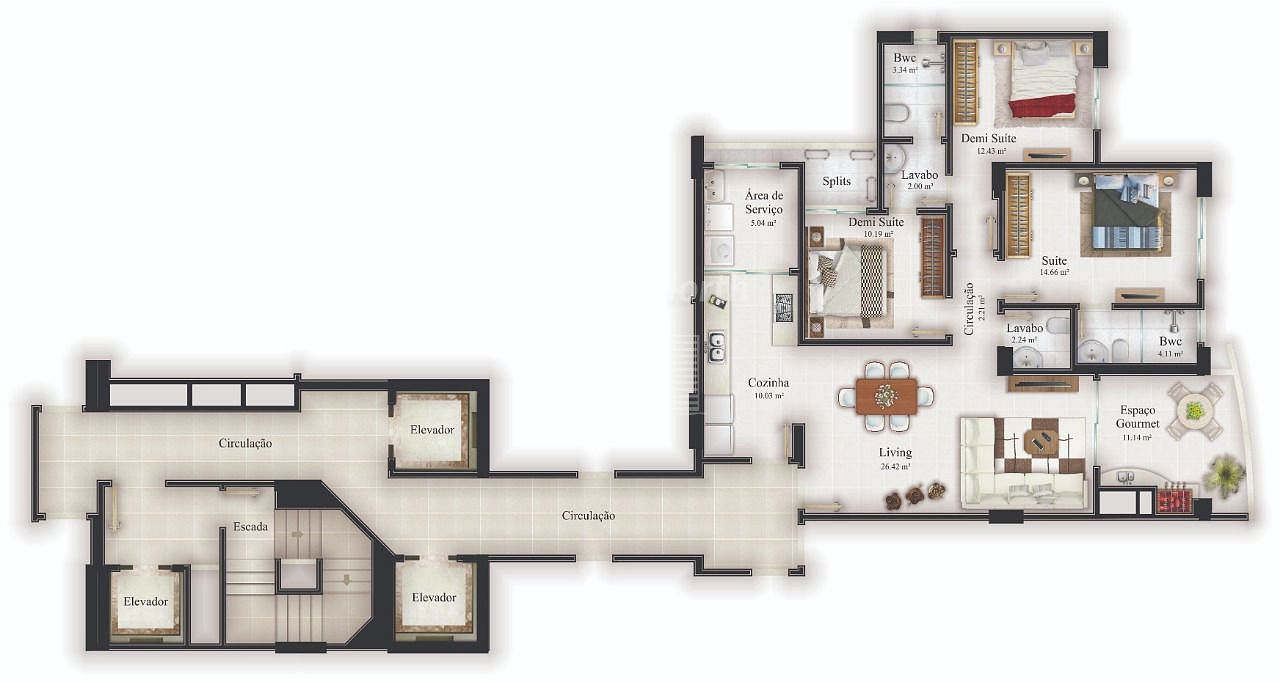 Apartamento à venda com 3 quartos, 3 suítes, 2 vagas e 123m² no Fazenda, Itajaí (SC) — foto 21 de 23