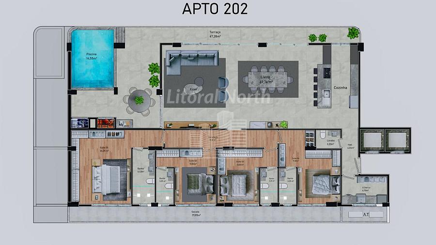 Apartamento de Alto Padrão de frente para o Mar na Praia Brava. — foto 8