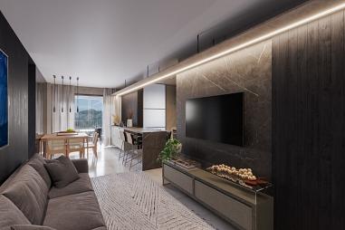 Uma suíte, com dois dormitórios e duas vagas de garagem, no centro de Itajaí