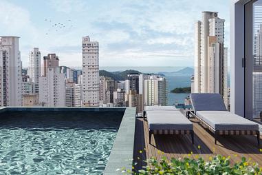 Três suítes, closet com duas vagas de garagem, próximo da praia de Balneário Camboriú