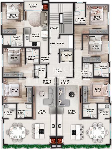 Apartamento com 03 suítes na Praia de Canto Grande - Bombinhas (SC) — foto 12