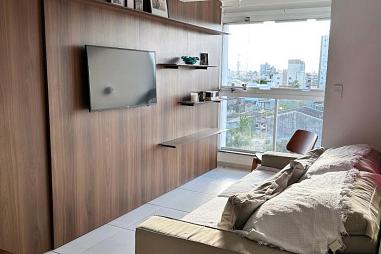 Apartamento mobiliado, 02 dormitórios no São Vicente