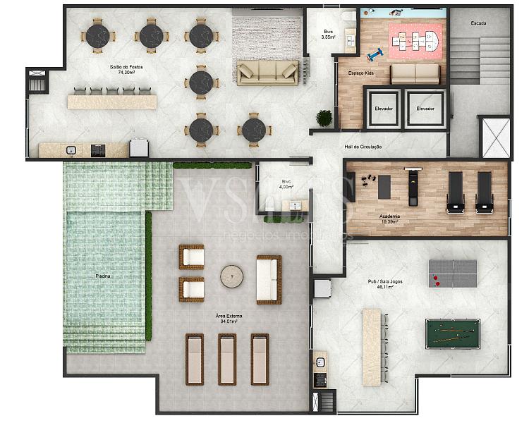 3 dormitorios, Piscina, Salao de festa, Sala de jogos. ENTRE A TRANQUILIDADE  DAS ONDAS E O  ACONCHEGO DO LAR. — foto 18