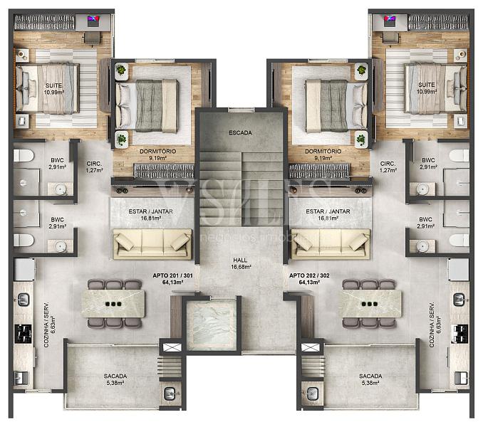 350 metros da praia do Gravata 2 dormitorios, excelente acabamento — foto 6